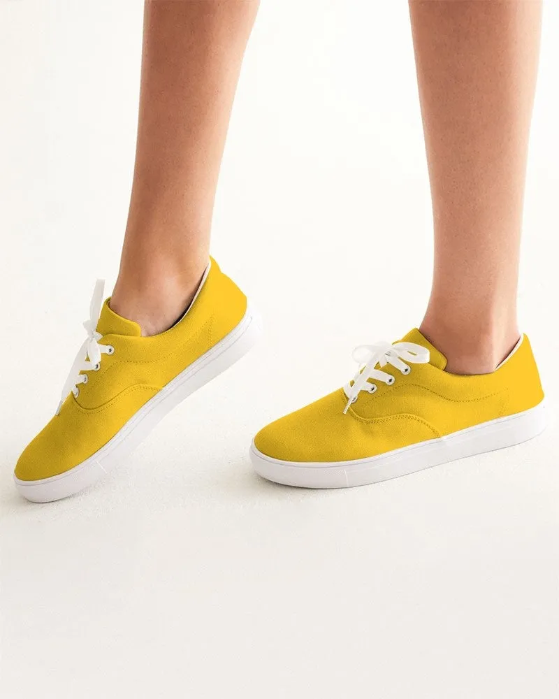 Bright Orange Yellow Women's Canvas Sneakers | Women's | Bright Pure Orange Yellow | C0M25Y100K0