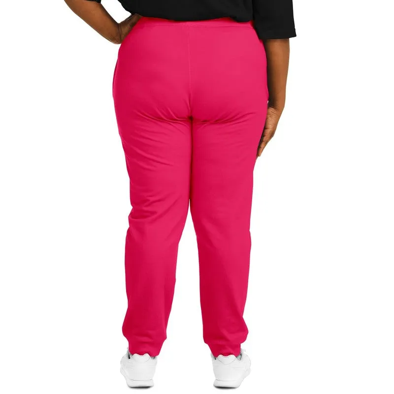 Bright Pink Joggers | Unisex | with PLUS sizes | Bright Pure Pink | C0M100Y50K0