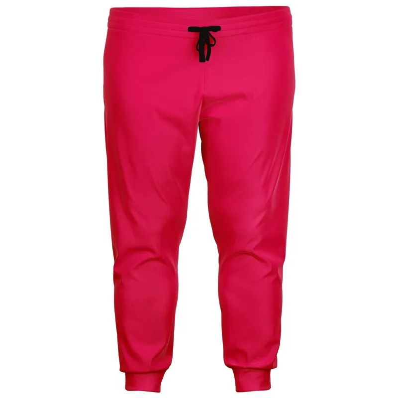 Bright Pink Joggers | Unisex | with PLUS sizes | Bright Pure Pink | C0M100Y50K0