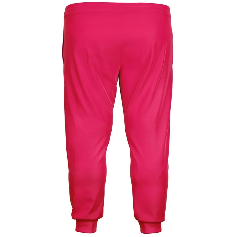 Bright Pink Joggers | Unisex | with PLUS sizes | Bright Pure Pink | C0M100Y50K0