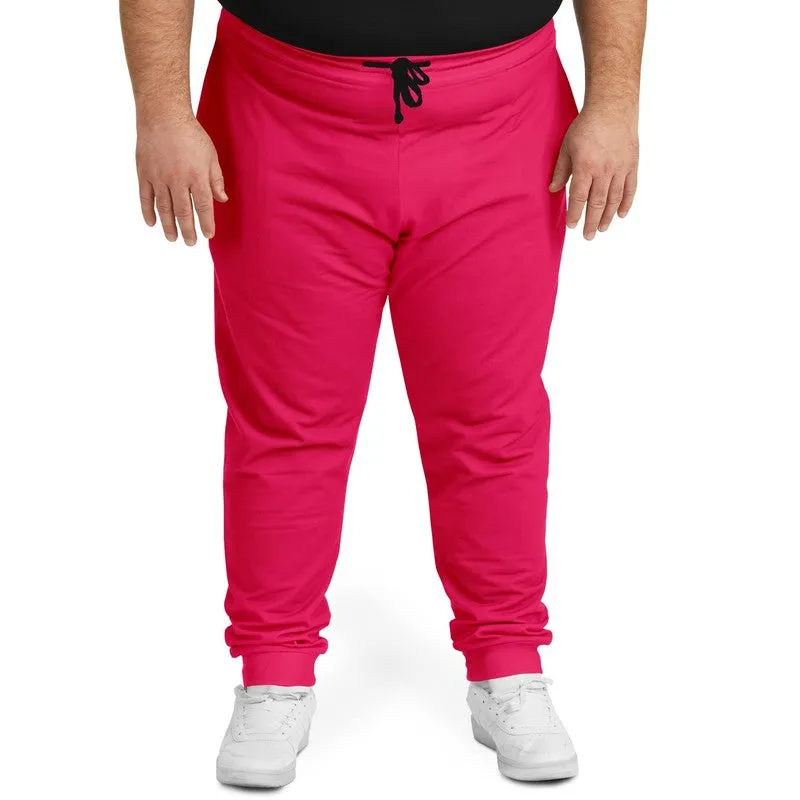 Bright Pink Joggers | Unisex | with PLUS sizes | Bright Pure Pink | C0M100Y50K0
