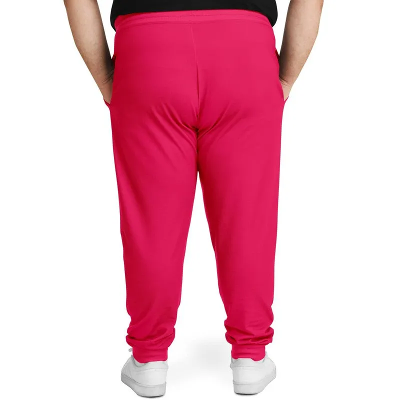 Bright Pink Joggers | Unisex | with PLUS sizes | Bright Pure Pink | C0M100Y50K0