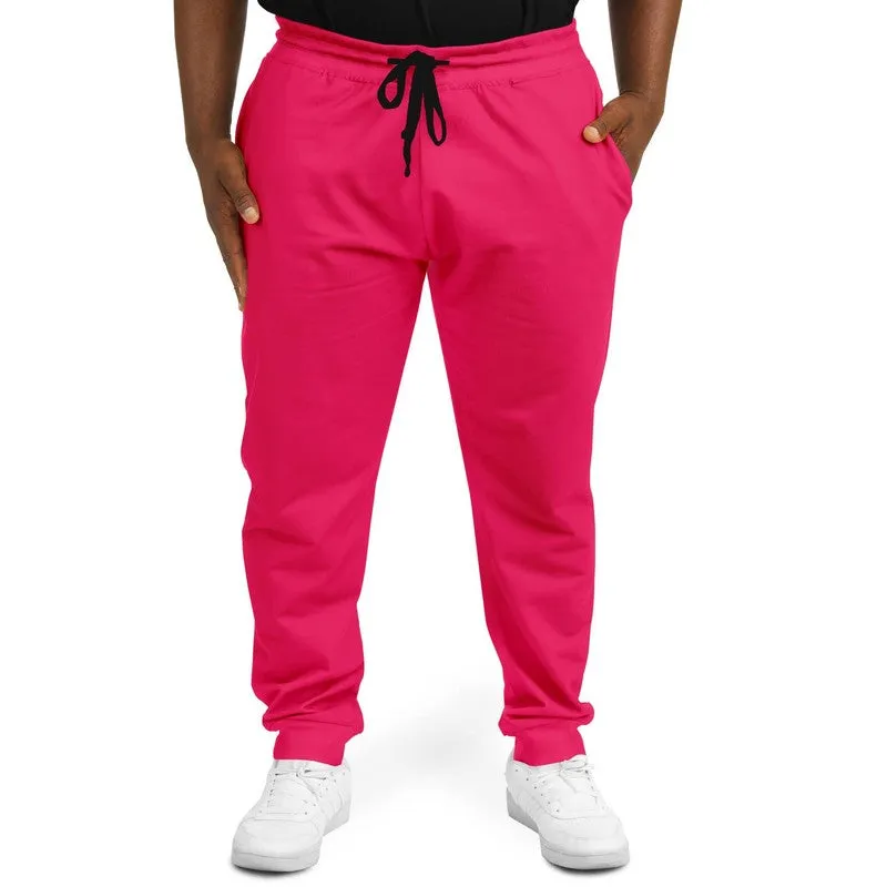 Bright Pink Joggers | Unisex | with PLUS sizes | Bright Pure Pink | C0M100Y50K0