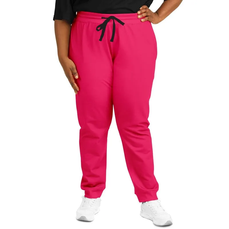 Bright Pink Joggers | Unisex | with PLUS sizes | Bright Pure Pink | C0M100Y50K0