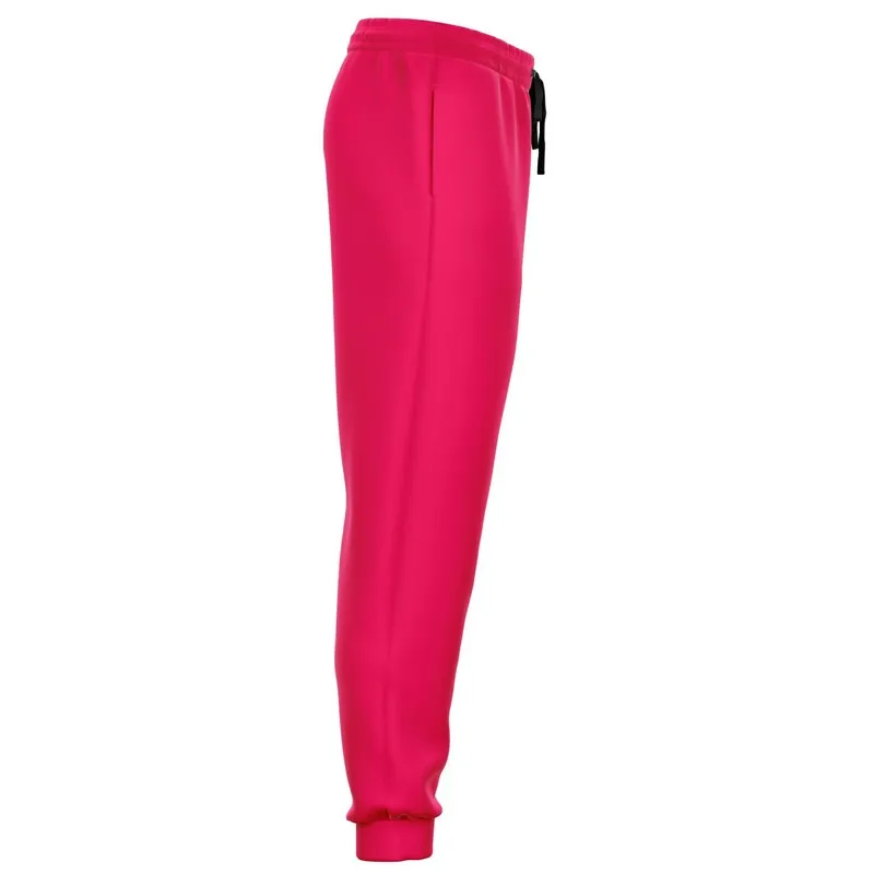 Bright Pink Joggers | Unisex | with PLUS sizes | Bright Pure Pink | C0M100Y50K0