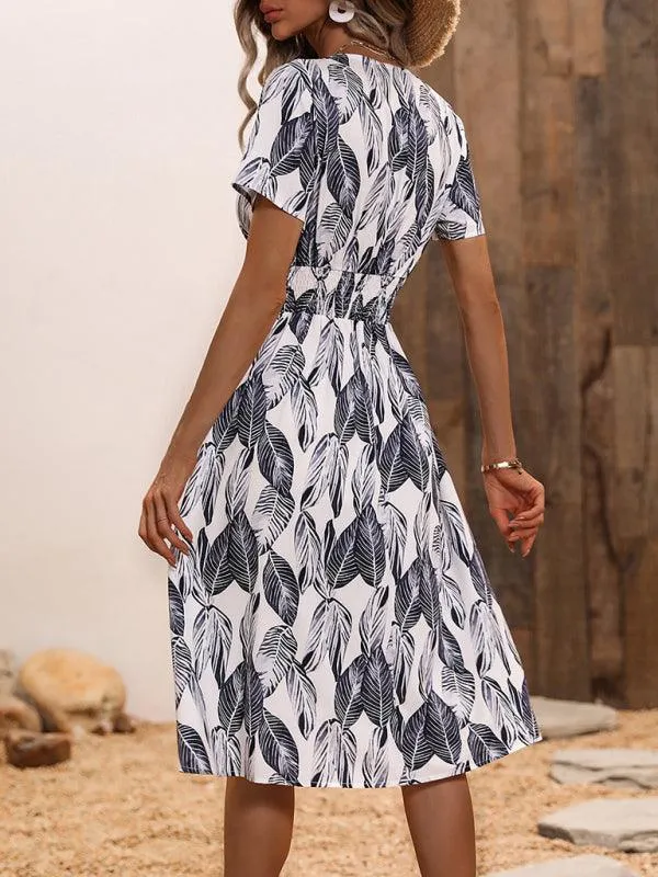 Chic Floral V-Neck Summer Dress for Effortless Style