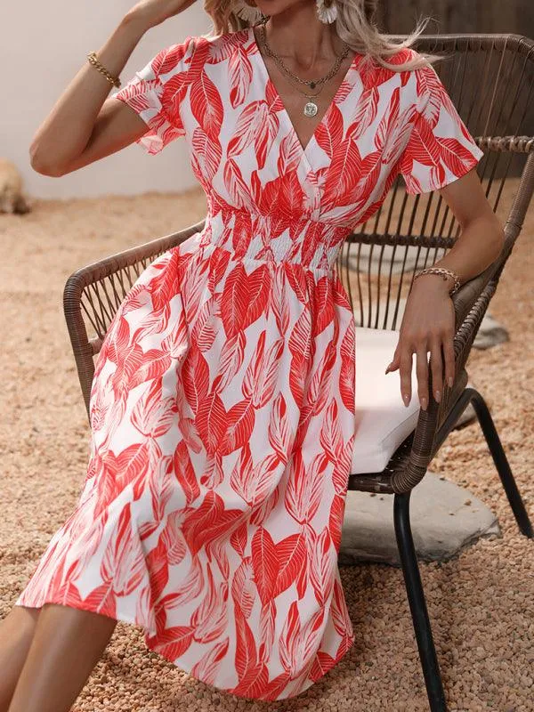 Chic Floral V-Neck Summer Dress for Effortless Style