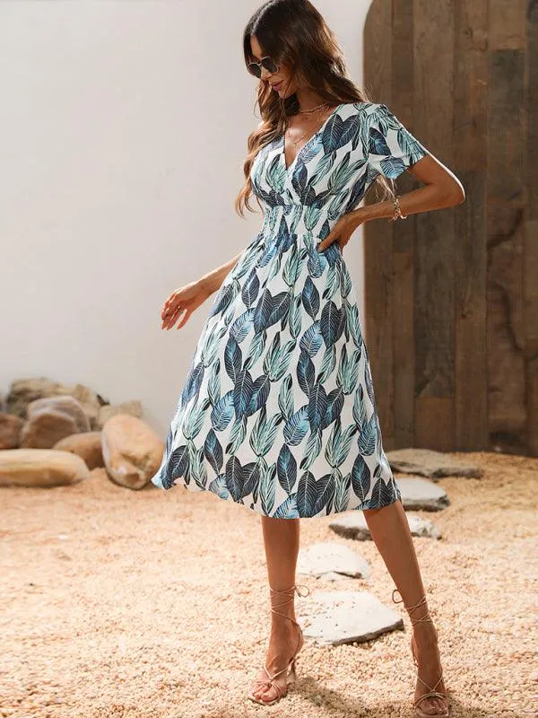 Chic Floral V-Neck Summer Dress for Effortless Style