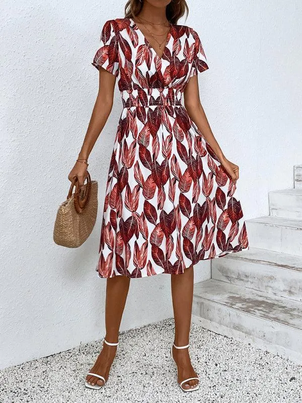 Chic Floral V-Neck Summer Dress for Effortless Style