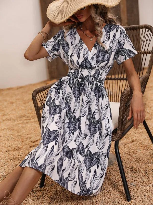 Chic Floral V-Neck Summer Dress for Effortless Style