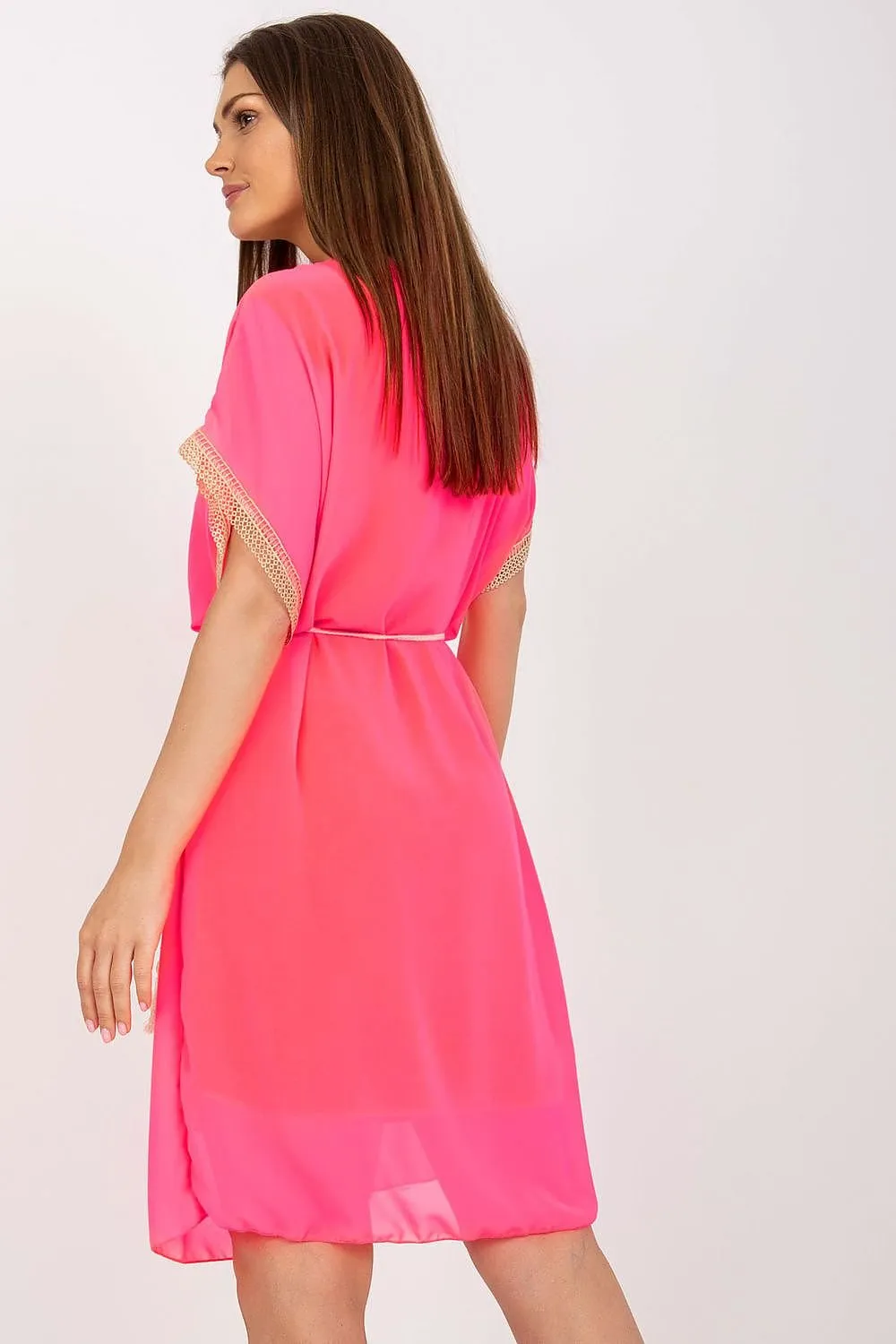 Chic Heart Neckline Daydress with Elegant Openwork Details: Italy Moda Collection