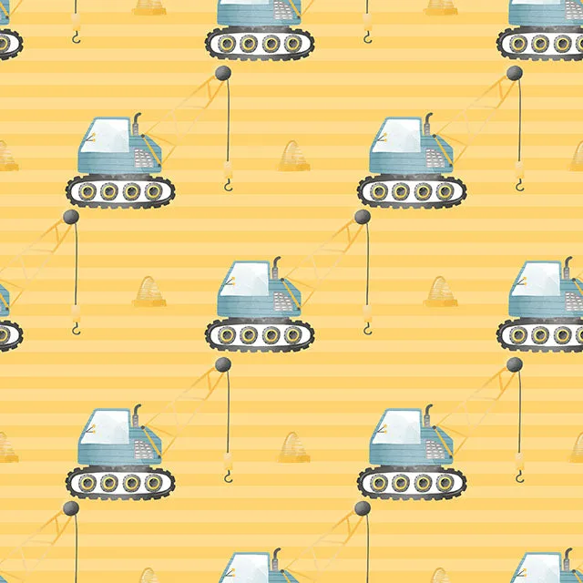 Crane Cotton Curtain Fabric - Yellow