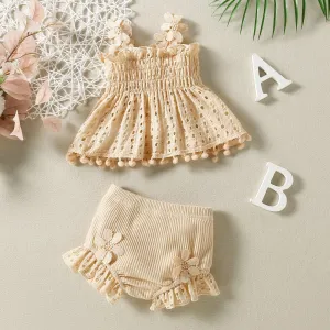 Delightful Apricot Lace Baby Doll Ensemble for Girls | Stylish and Comfy Cotton Mesh Outfit