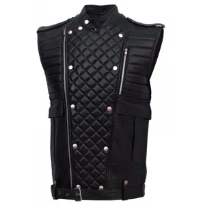 Double Breast Fashion Leather Vest