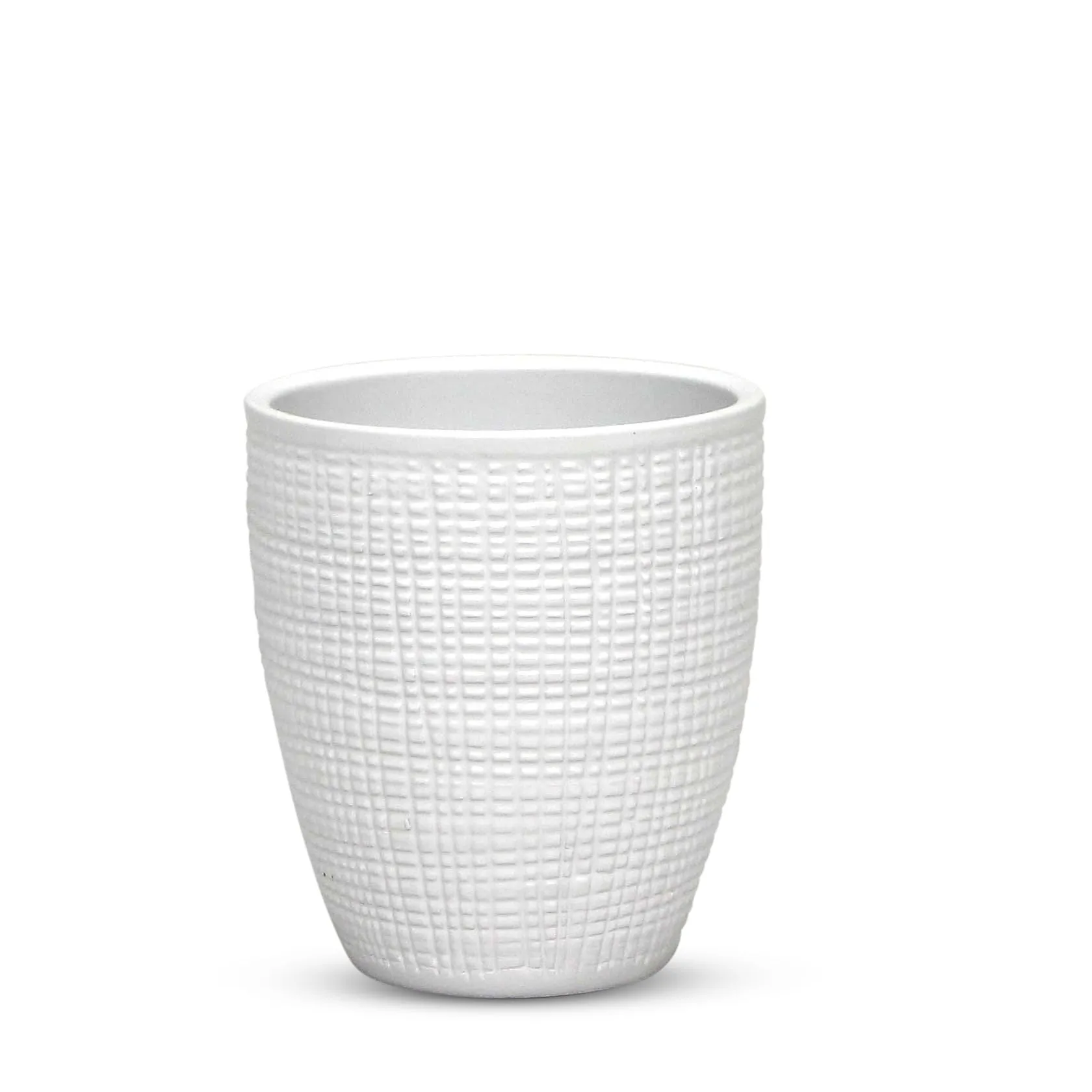 ELEGANTE: Corteza - European Style Small Flower Pot Panna White (5.5"H.)