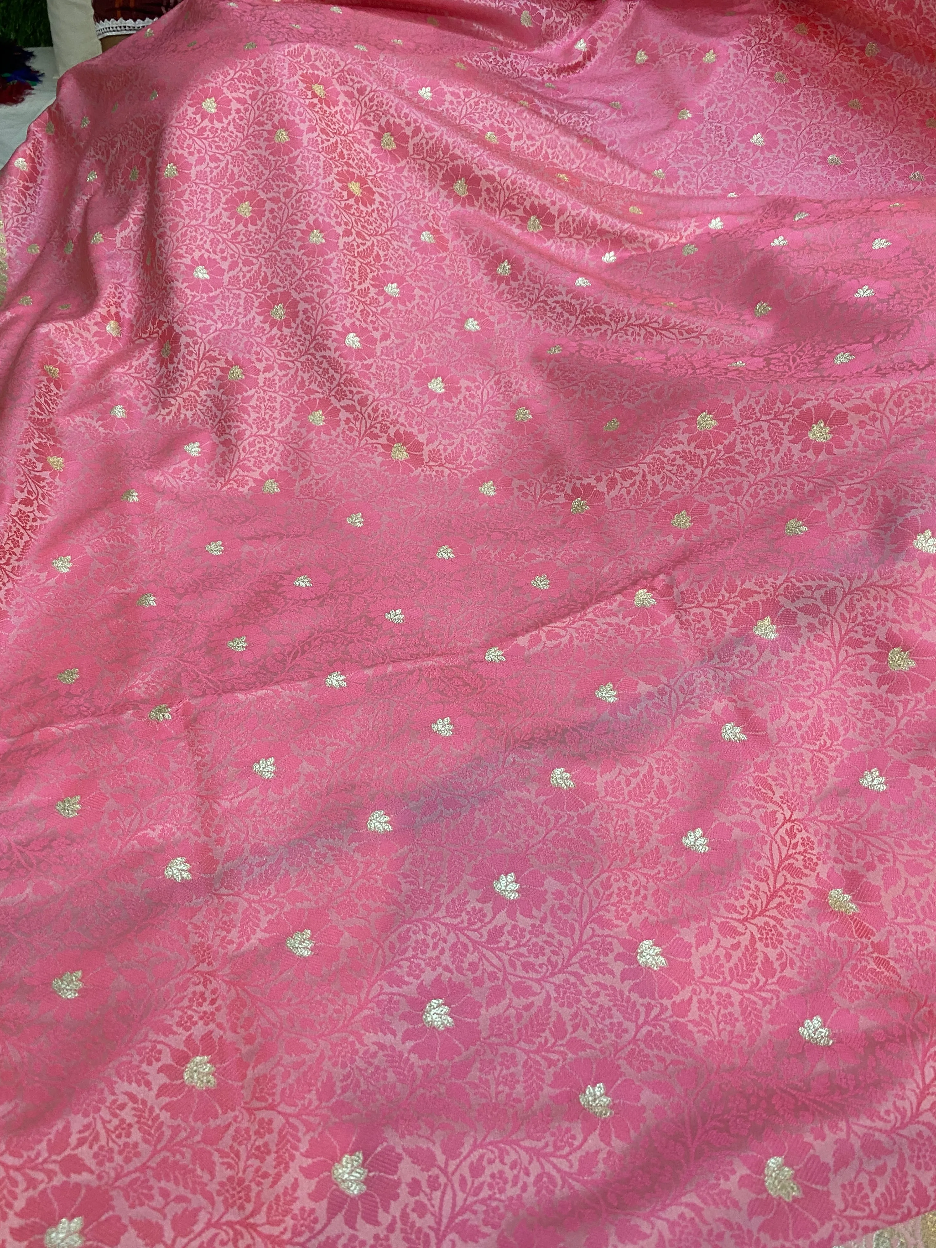 Exquisite Baby Pink Pure Katan Silk Banarasi Saree