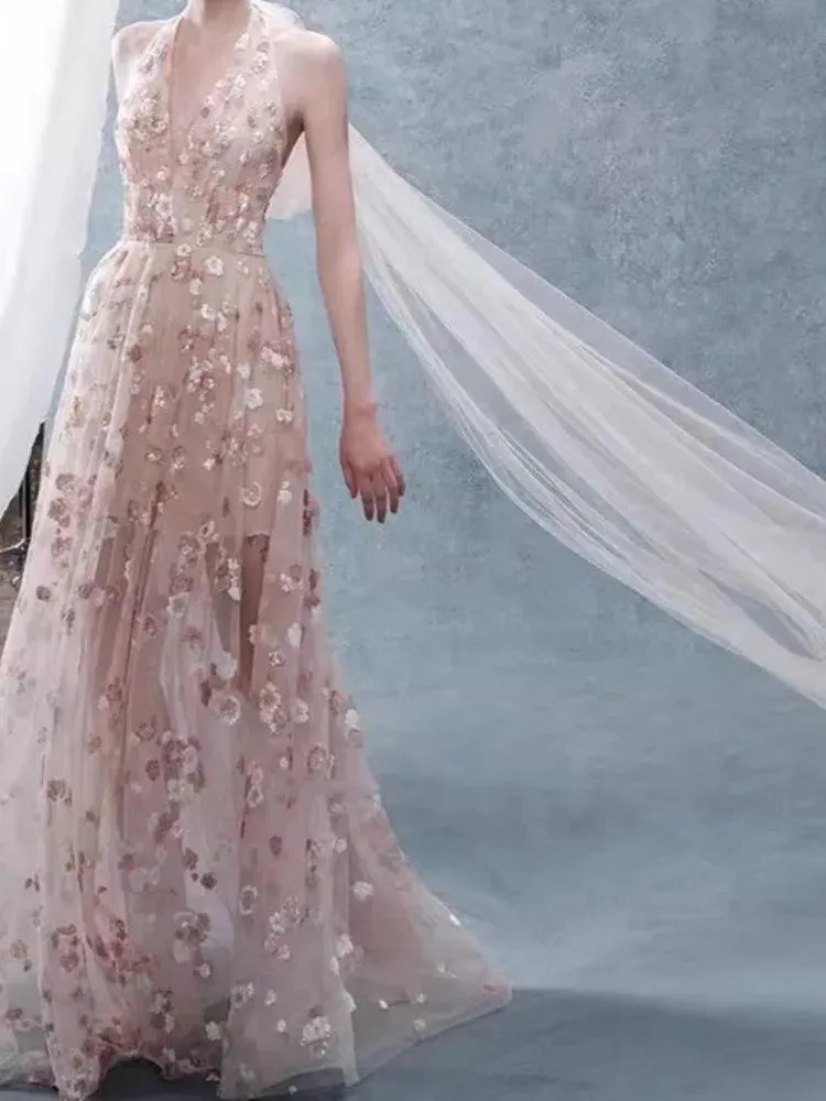 Fairy Style V-Neck Mesh Dress