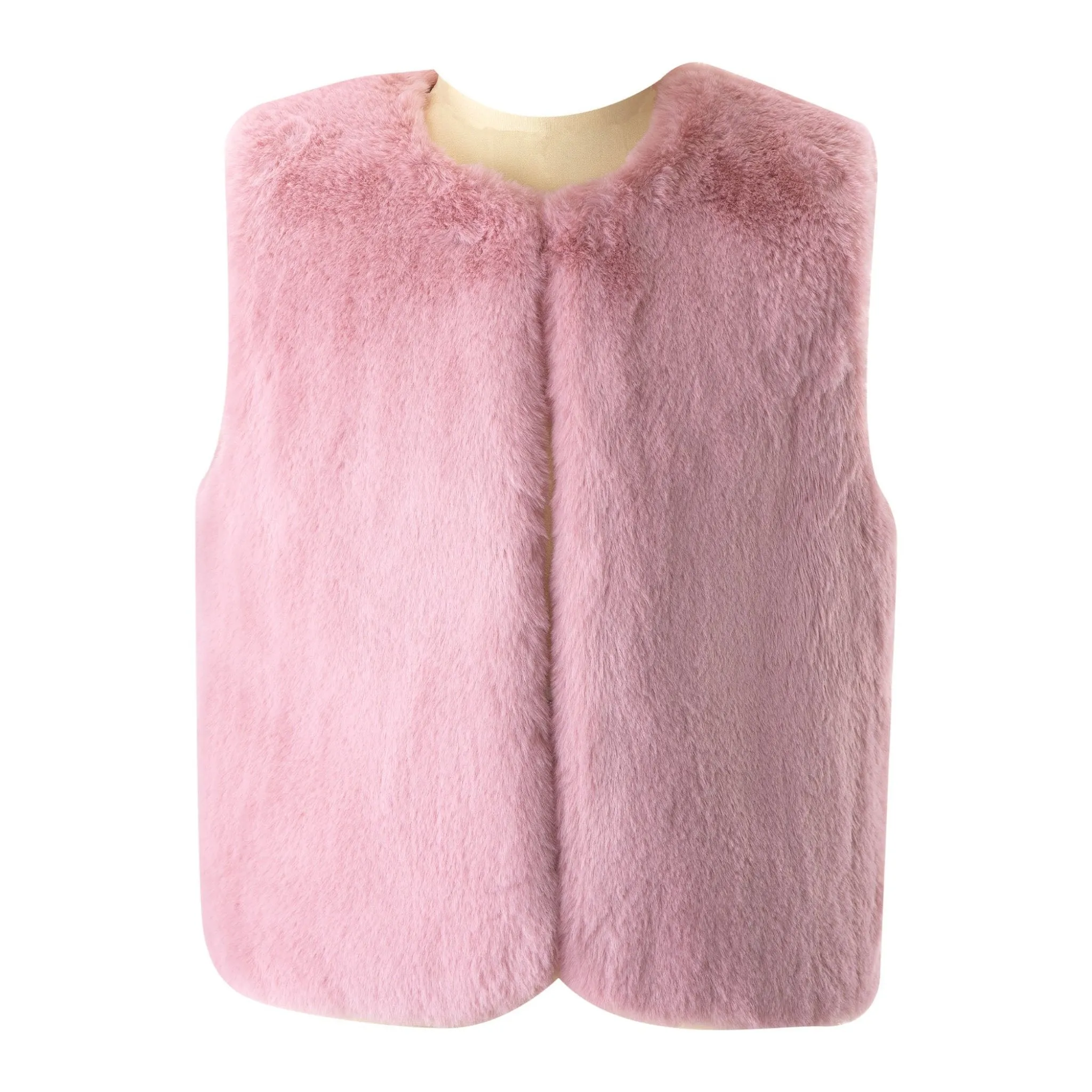 Faux Fur Vest, Pink