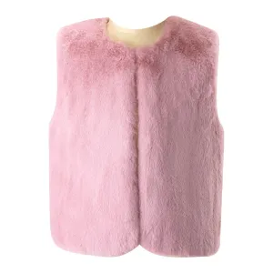 Faux Fur Vest, Pink