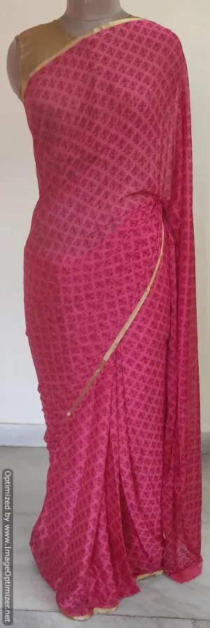 Floral Printed Chiffon Chinon Saree SHV06