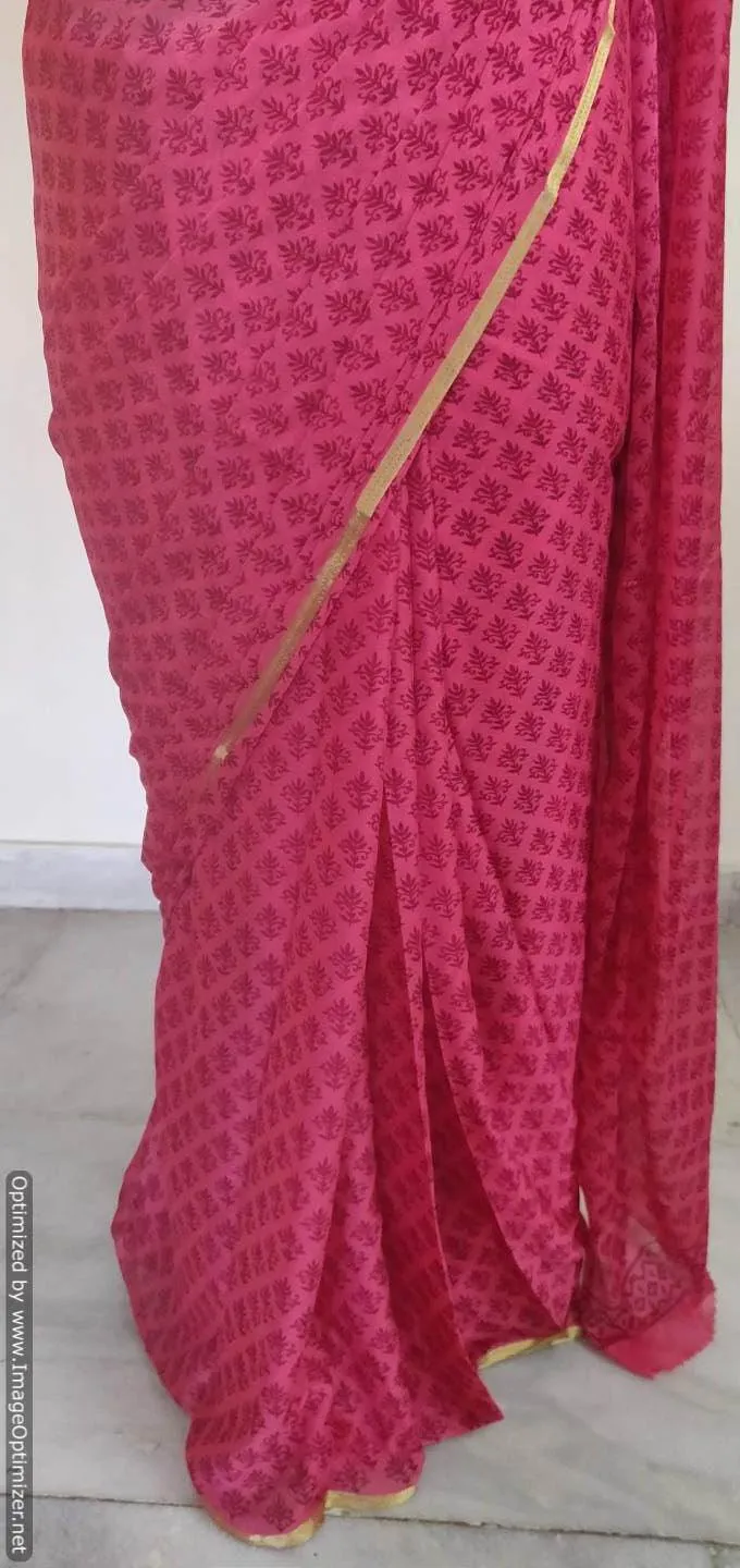 Floral Printed Chiffon Chinon Saree SHV06