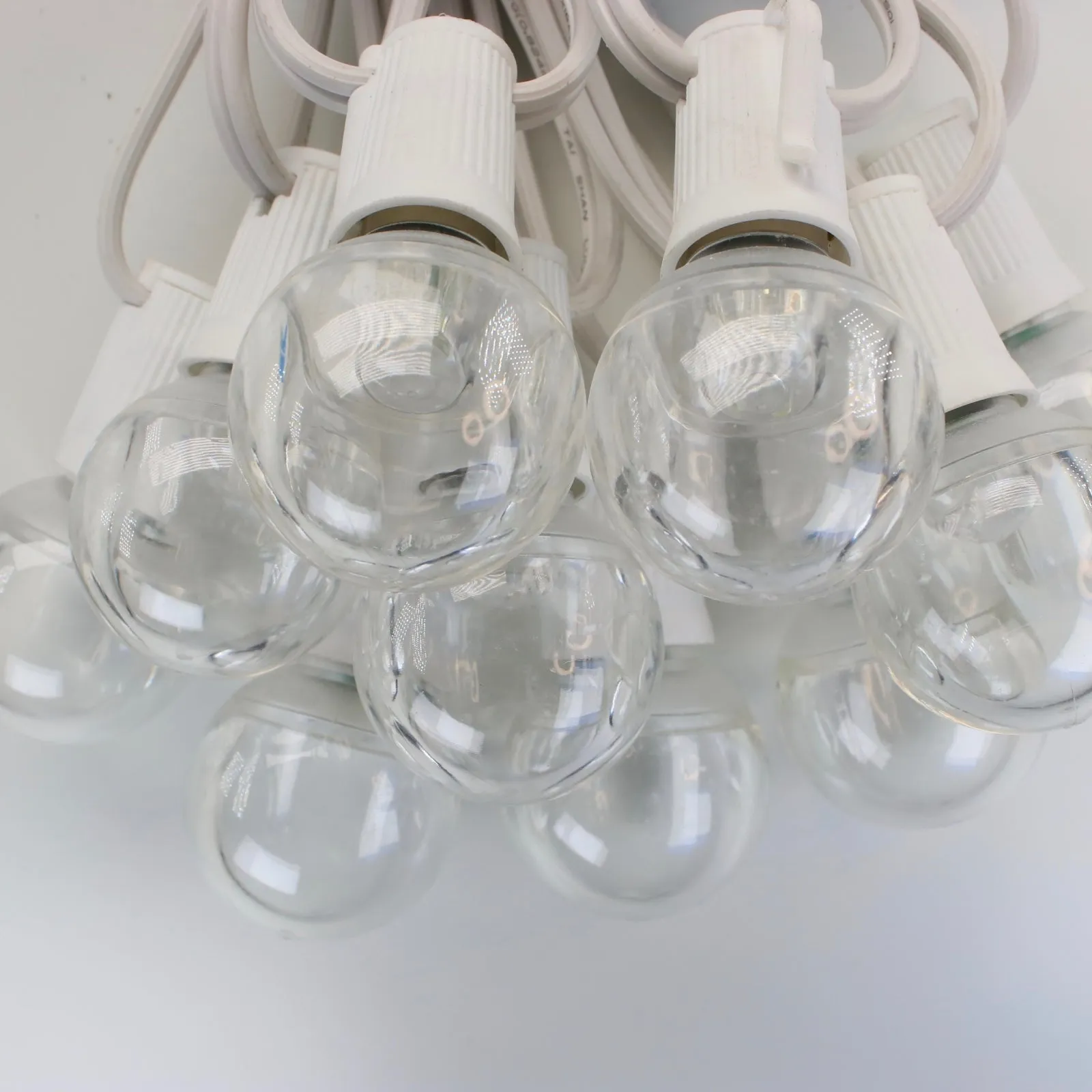 G40 Pure (Cool) White Smooth LED Bulbs E17 Bases (25 Pack)