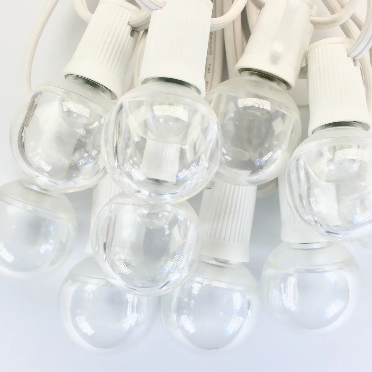 G40 Pure (Cool) White Smooth LED Bulbs E17 Bases (25 Pack)
