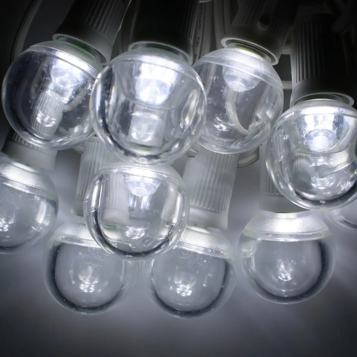 G40 Pure (Cool) White Smooth LED Bulbs E17 Bases (25 Pack)