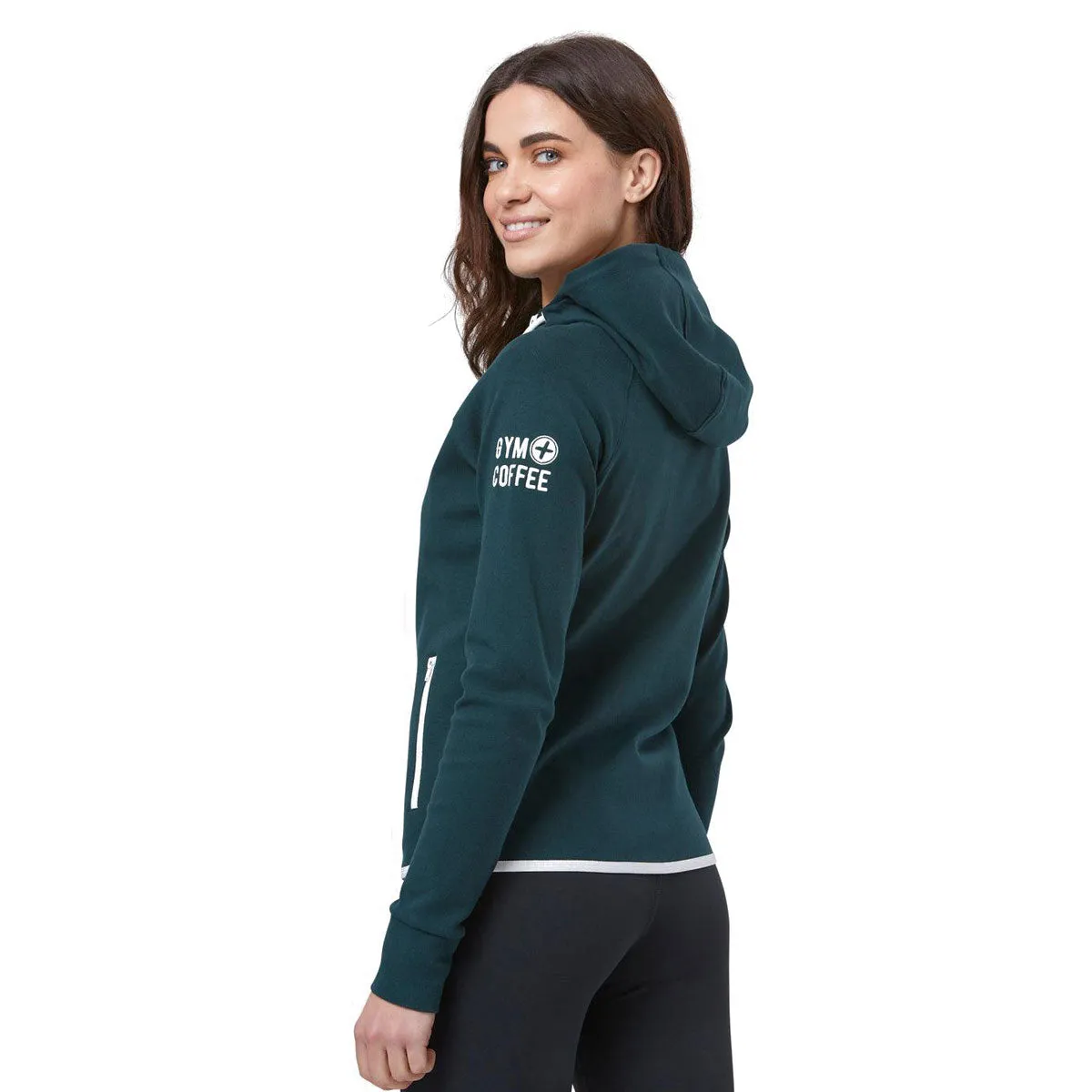 Gym Coffee Chill Zip Hoodie - Womens - Moss Green