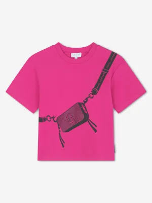 MARC JACOBS Girls Snapshot Bag Print T-Shirt in Pink