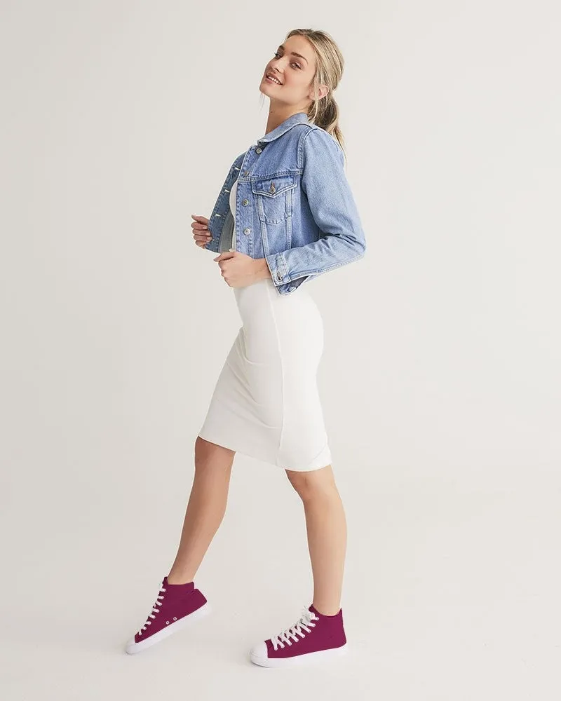 Medium Dark Cool Pink Women's High-top Canvas Sneakers | Women's | Medium Dark Pure Cool Pink | C0M100Y25K60
