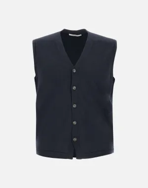 Midnight Blue Merino Wool Vest
