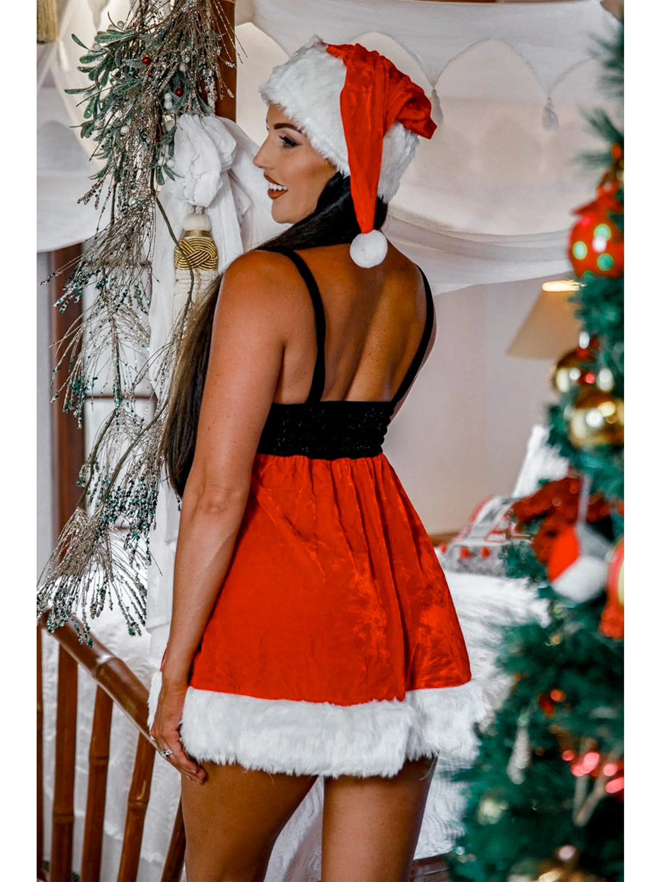 Naughty But Nice-ish Womens Sexy Santa Costume Dress