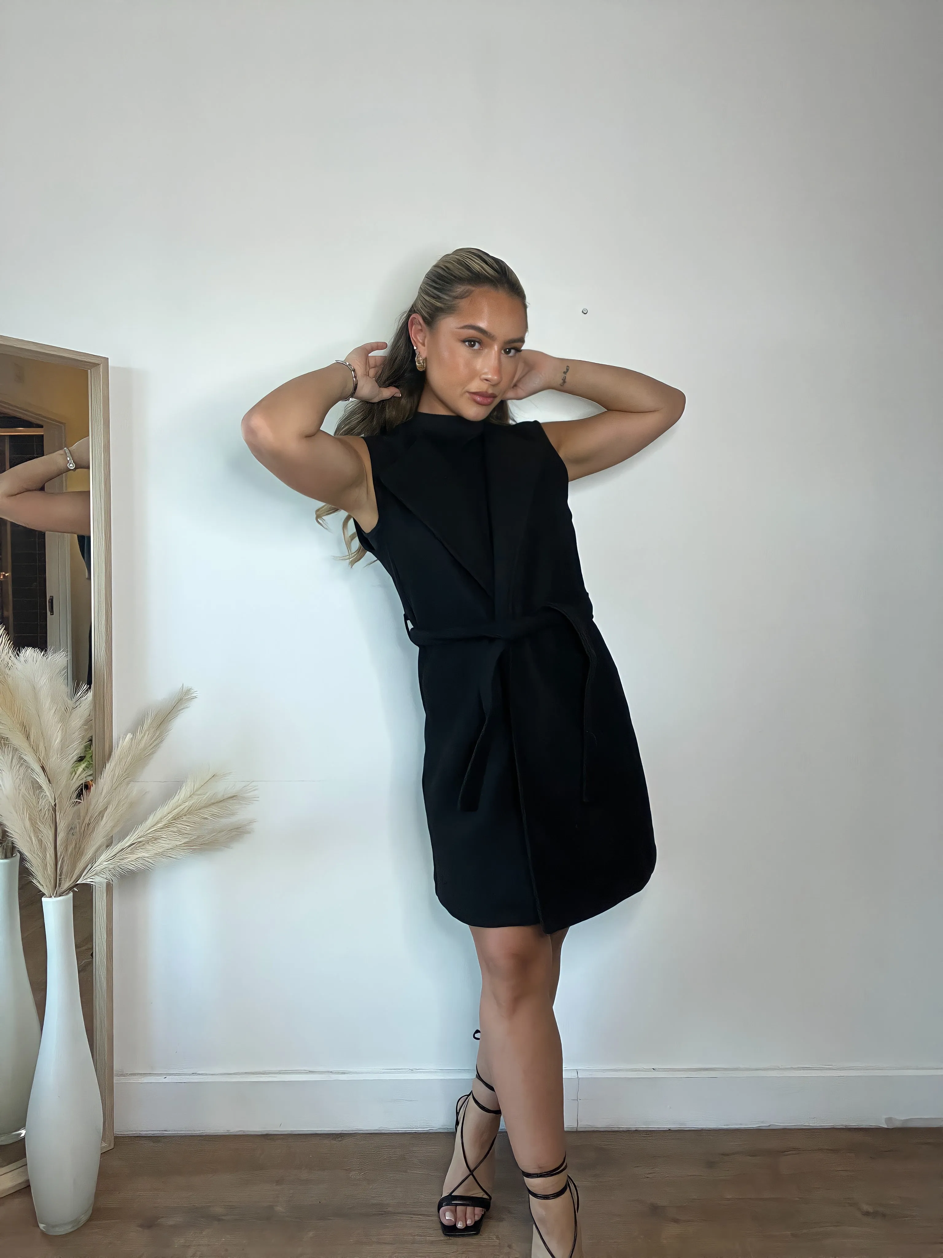 ONLY BELT VEST DRESS IN BLACK