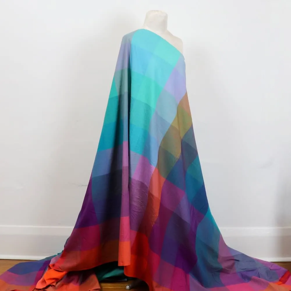 Rainbow Check Handloom Cotton — 0.39 Yard Remnant — Imperfect