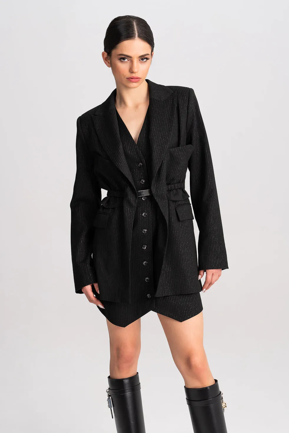'Remi' Convertible Belted Cotton Blazer