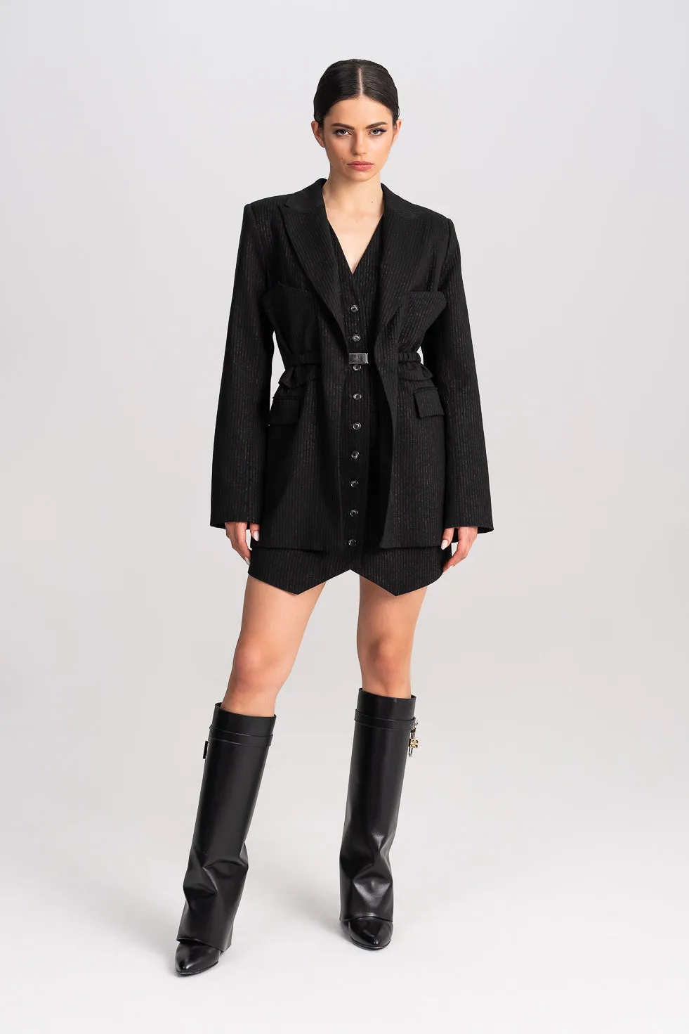'Remi' Convertible Belted Cotton Blazer