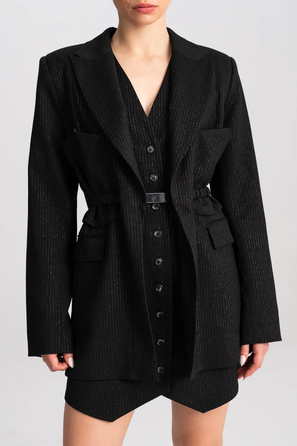 'Remi' Convertible Belted Cotton Blazer