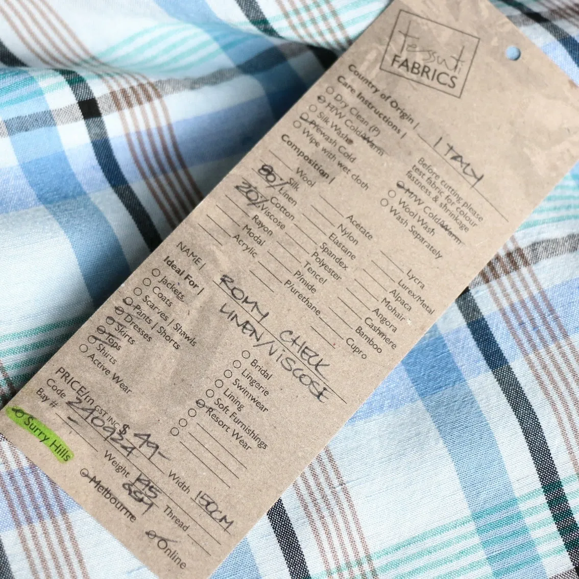 Romy Check Linen/Viscose