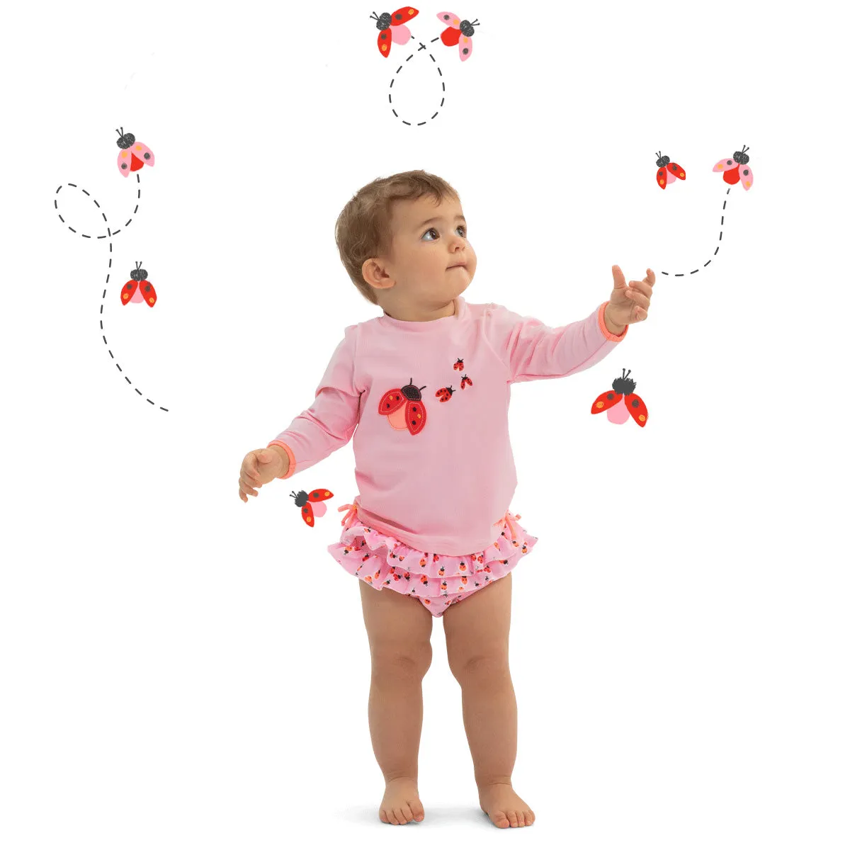 Sunuva Baby Girls Classic Rash Baby Pink