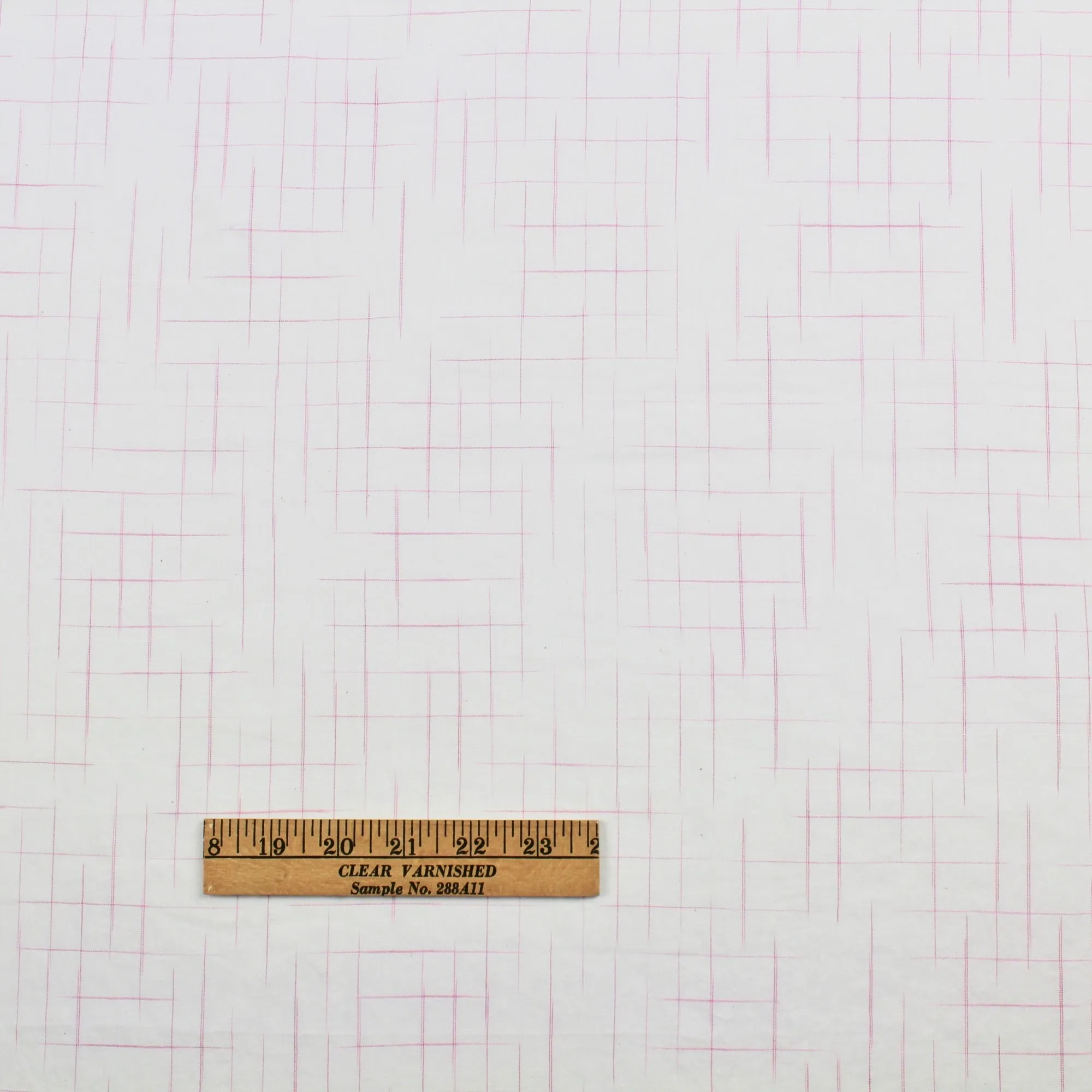 Swatch — Disappearing Check Handloom Cotton - Pink on Ivory