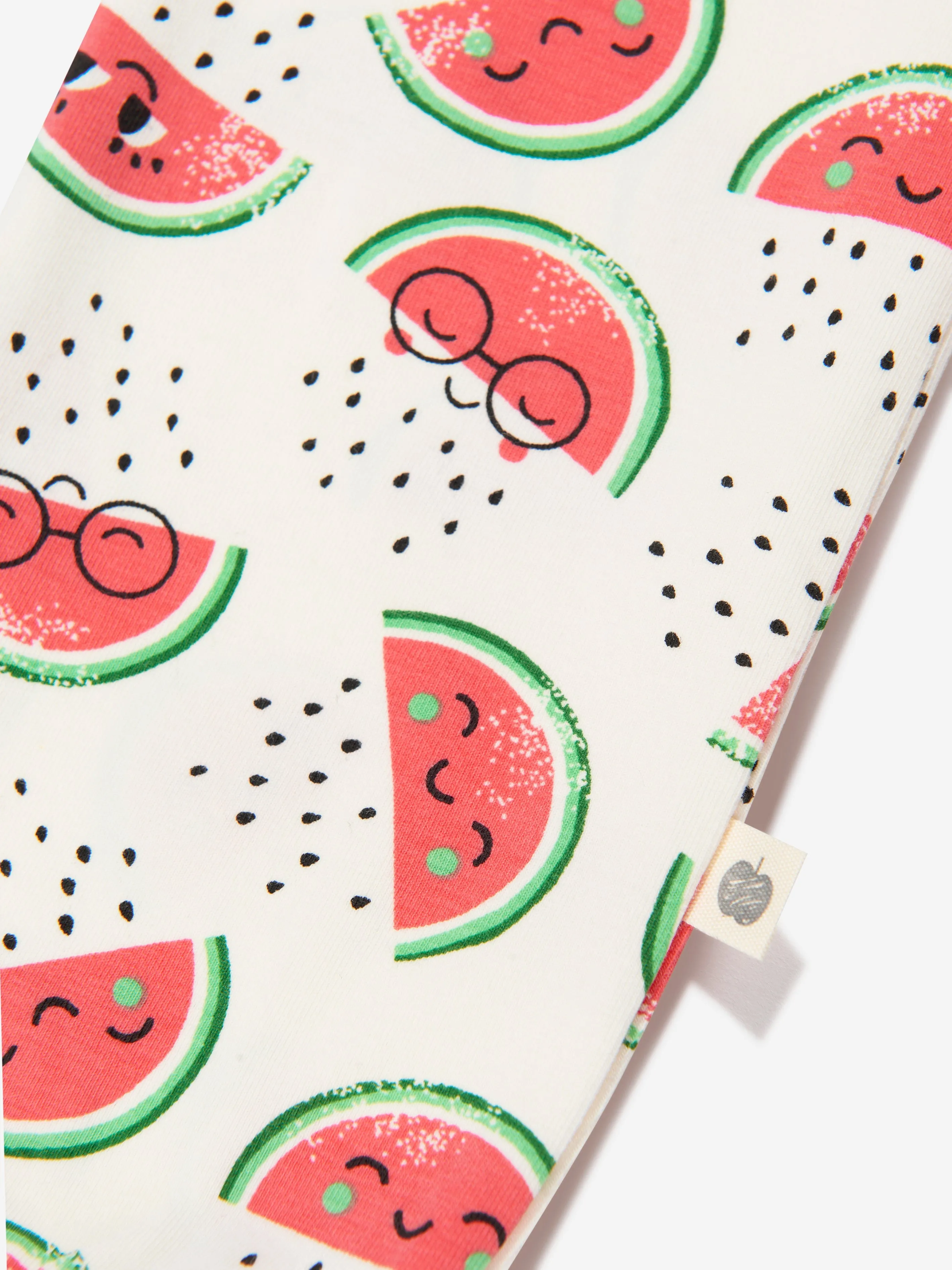 The Bonnie Mob Girls Organic Cotton Watermelon Jumpsuit in Ivory