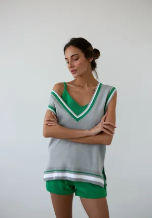 V-Neck Knitted Vest Kolibri