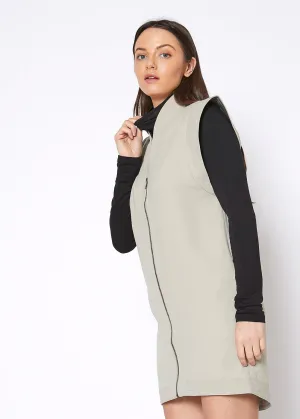 Women'S Sleeveless Zip Up Vest Dress
