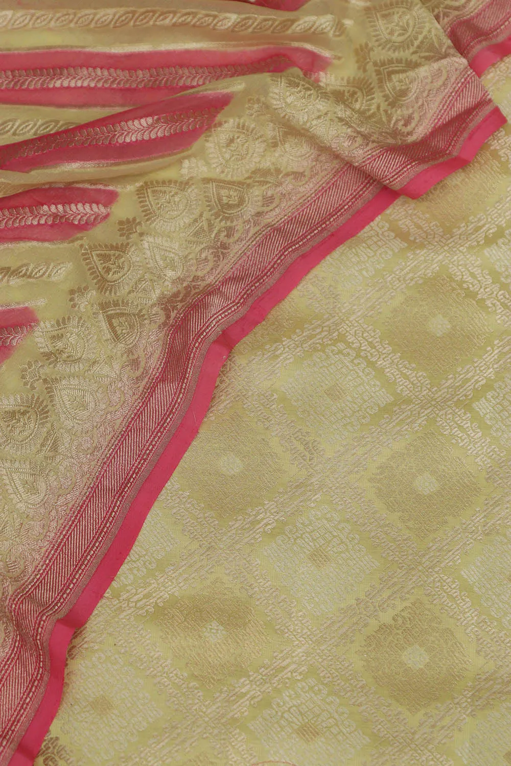 Yellow Banarasi Brocade Silk Suit With Multicolor Banarasi Handloom Pure Georgette Rangkat Dupatta