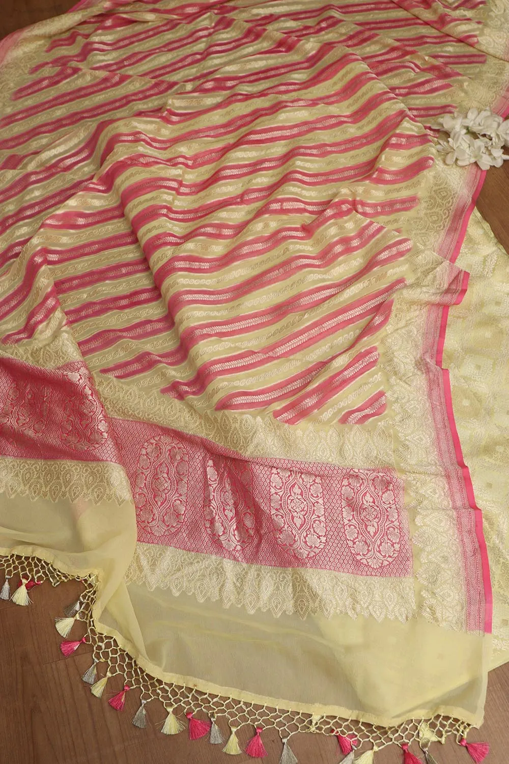 Yellow Banarasi Brocade Silk Suit With Multicolor Banarasi Handloom Pure Georgette Rangkat Dupatta