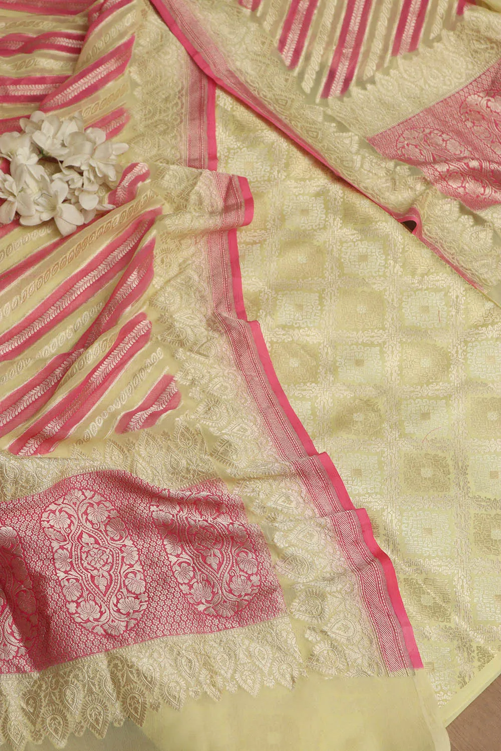 Yellow Banarasi Brocade Silk Suit With Multicolor Banarasi Handloom Pure Georgette Rangkat Dupatta