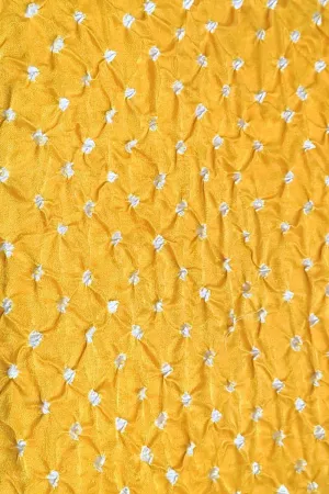 Yellow Bandhani Gajji Silk: Vibrant and Luxurious Fabric ( 6 Mtr )