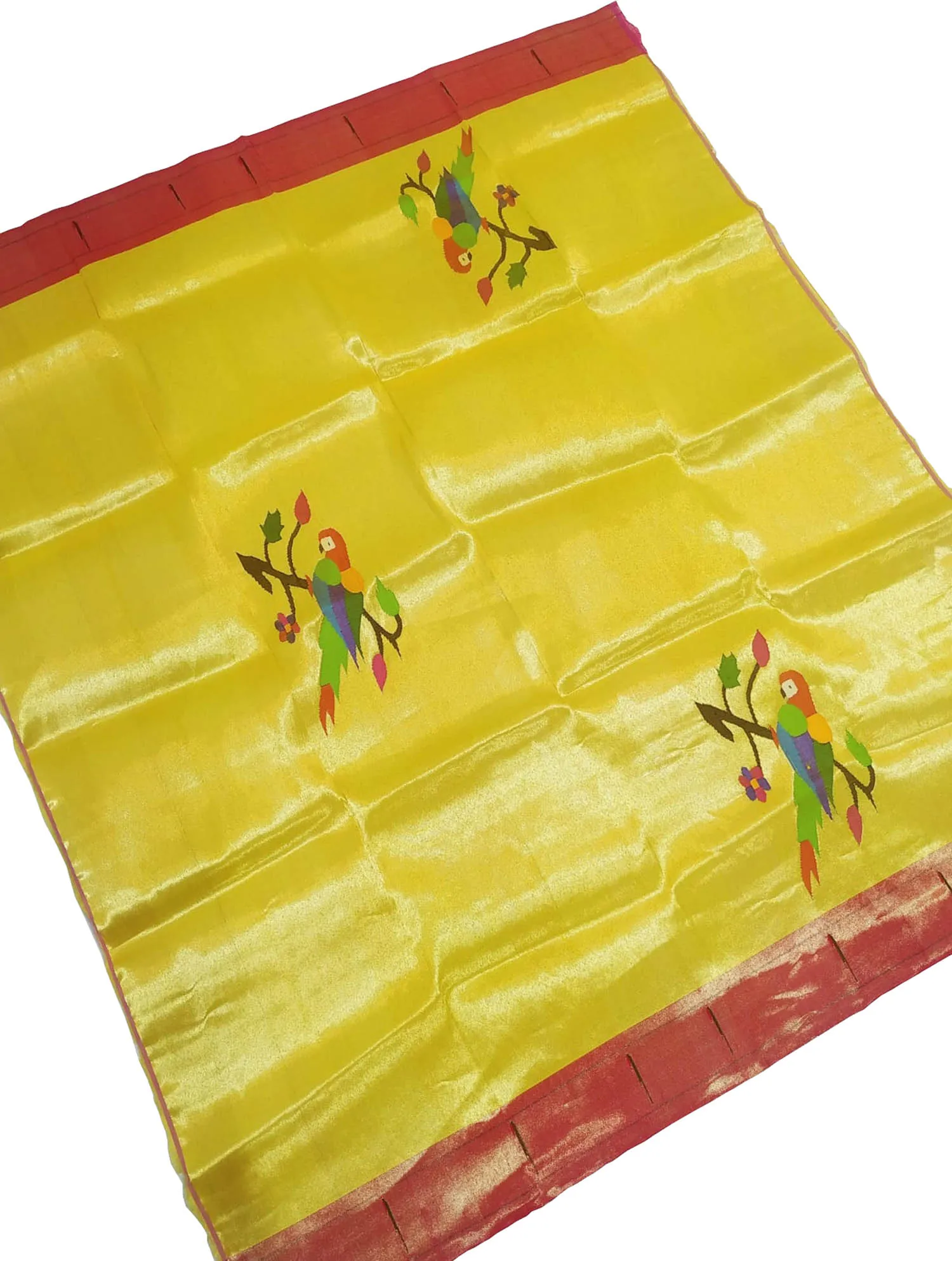 Yellow Paithani Handloom Brocade Blouse Piece