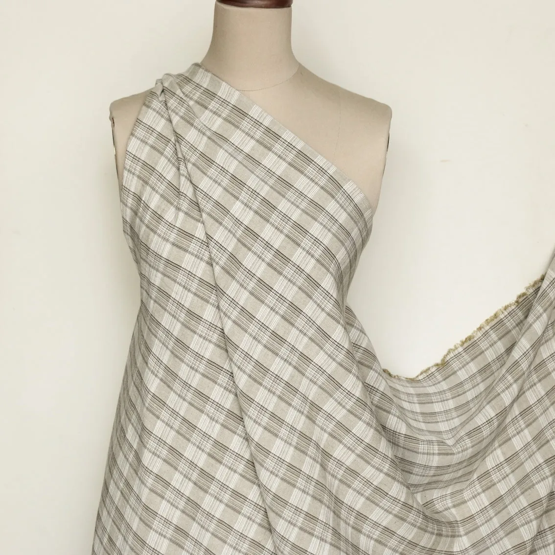 Zoe Sage Green Check Linen/Viscose